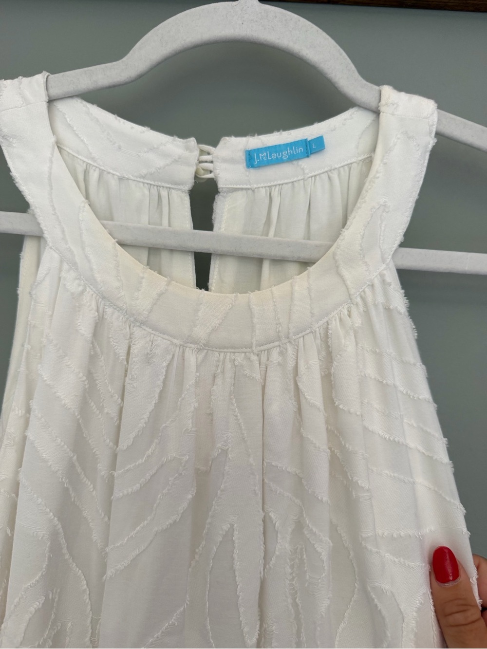 J. McLaughlin Zebra Jacquard Burnout White Halter Sleeveless Maxi Dress - Picture 8 of 16